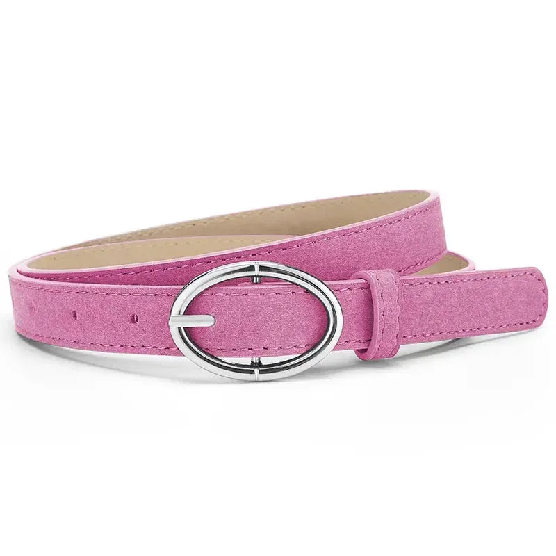 Ceinture en cuir givré gris pour femme